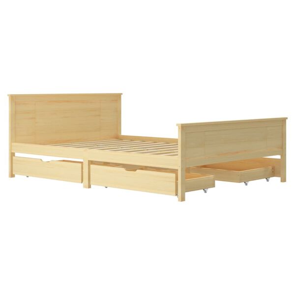 vidaXL S&auml;ngynrunko 4 vetolaatikolla t&auml;ysi m&auml;nty 140x200 cm