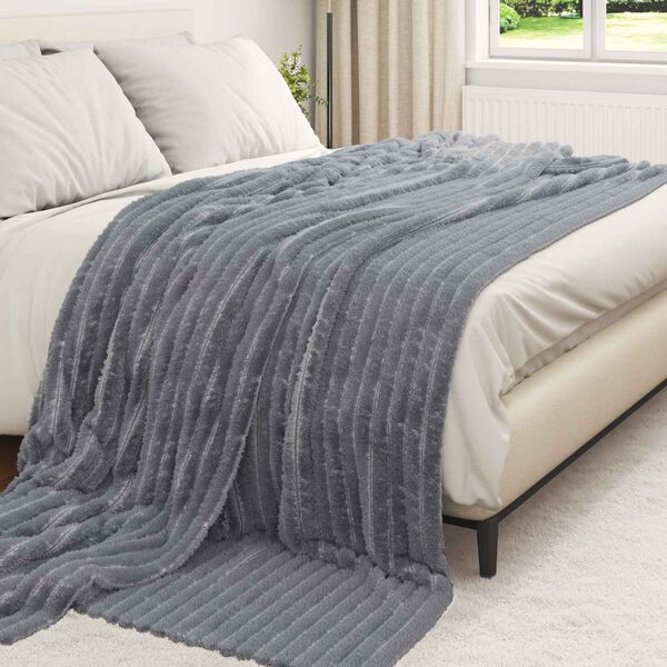 vidaXL Heittop&auml;&auml;llys 6 pcs Tumma harmaa 270 x 240 cm Fleese