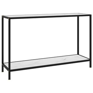 vidaXL Konsolip&ouml;yt&auml; valkoinen 120x35x75 cm karkaistu lasi