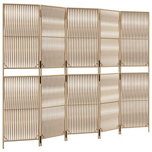vidaXL Tilanjakaja 5 paneelia beige polyrottinki