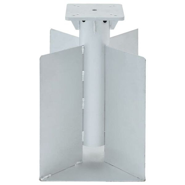 vidaXL Upotettu aurinkovarjon jalusta hopea 27,5x27,5x45 cm ter&auml;s