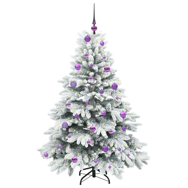 vidaXL Tekojoulukuusi 150 LED-valoilla Valkoinen 150 cm PE ja PVC