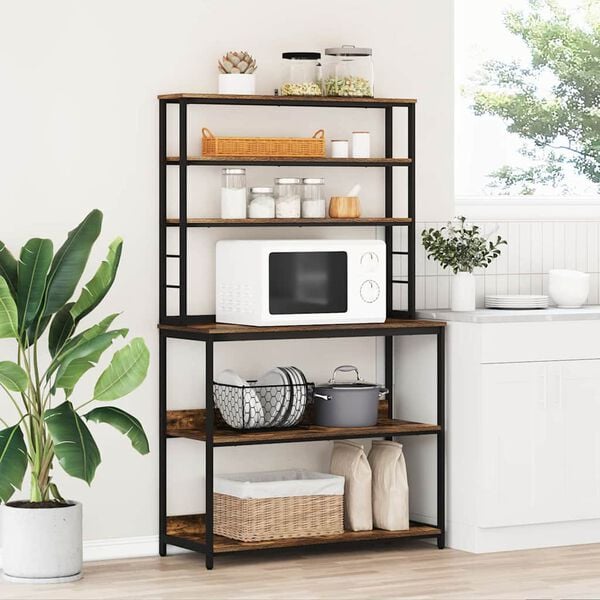 vidaXL Keitti&ouml;hylly Savup&auml;hkin&auml; 100 x 40 x 168 cm Tekninen puu