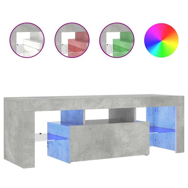 vidaXL TV-taso LED-valoilla betoninharmaa 120x35x40 cm