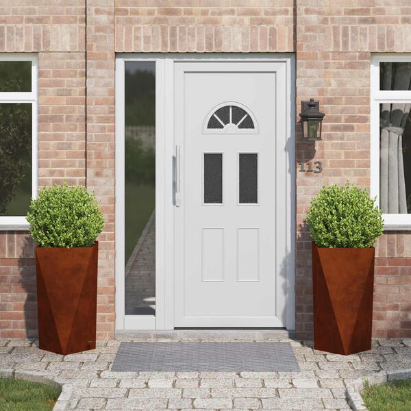 vidaXL Kukkalaatikko 2 pcs Ruosteinen 40 x 40 x 75 cm Kulunut Ter&auml;s