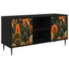 vidaXL TV-kaappi ZAANDAM 102 x 33 x 51 cm Musta tammi Tekninen puu