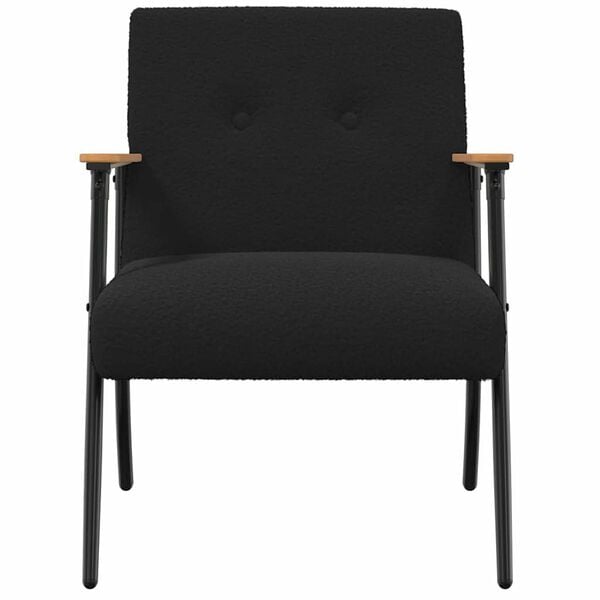 vidaXL Nojatuoli Musta 59 x 75 x 78 cm Kihara villamainen kangas