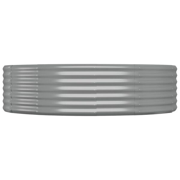 vidaXL Korotettu kukkalaatikko galvanoitu ter&auml;s 214x140x36cm harmaa