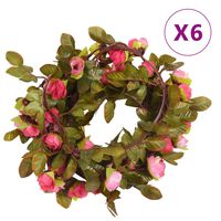 vidaXL Tekokukkaseppeleet 6 kpl ruusu 215 cm