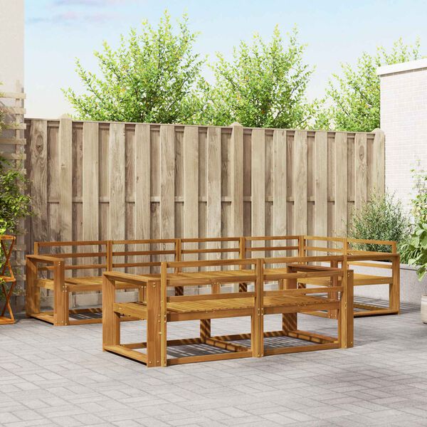 vidaXL Ulkosohvakokoelma 7 pcs Luonnollinen Tihe&auml; akasiapuu