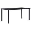 vidaXL Ruokap&ouml;yt&auml; musta 160x80x75 cm karkaistu lasi