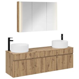 vidaXL Kylpyhuoneen kaappisetti 4 pcs Artisaanitammi Tekninen puu