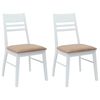 vidaXL Ruokatuolit 2 pcs Valkoinen 43 x 54 x 89 cm Kest&auml;v&auml; Kumipuinen