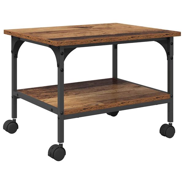 vidaXL Tulostinpidike Vanha Puu 50 x 40 x 38 cm Tekninen puu