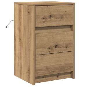vidaXL Y&ouml;p&ouml;yt&auml;kaappi Artisan tammi 38 x 34 x 61 cm Tekninen puu