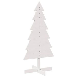 vidaXL Puinen koristejoulukuusi valkoinen 120 cm t&auml;ysi m&auml;nty