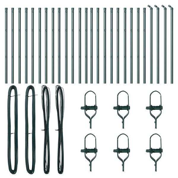 vidaXL Aitalatu Muut 26 pcs Harmaa 3,2 x 3,2 x 70 cm Teräs