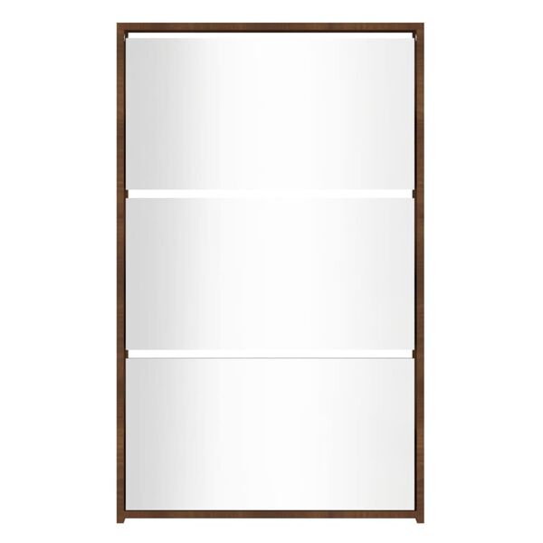 vidaXL Kenk&auml;kaappi peilill&auml; 3-kerroksinen ruskea tammi 63x17x102,5 cm