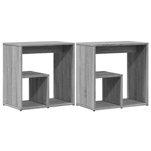 vidaXL Sivup&ouml;yd&auml;t 2 kpl harmaa Sonoma 50x30x50 cm tekninen puu