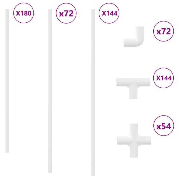 vidaXL PVC-putki 29 pcs Valkoinen PP ja PE