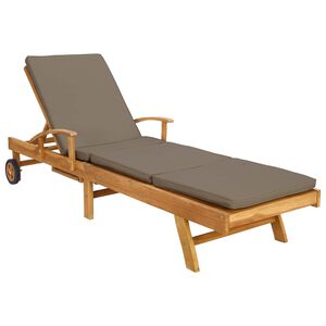 vidaXL Aurinkotuoli Tyynyll&auml; 100% polyesteria, vankka teak
