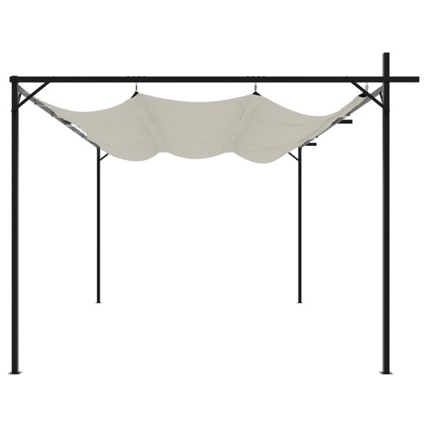 vidaXL Pergola sisäänvedettävä katto kerma 395x292x230 cm