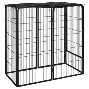 vidaXL Koiranh&auml;kki 6 paneelia musta 50x100 cm jauhemaalattu ter&auml;s