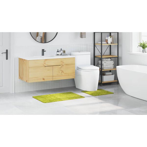 vidaXL Liukumaton kylpyhuoneen matto-setti 2 pcs Vihre&auml; PP