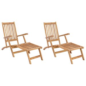 vidaXL Kansituoli, joka taittuu 2 pcs Luonnollinen Tiikkipuu