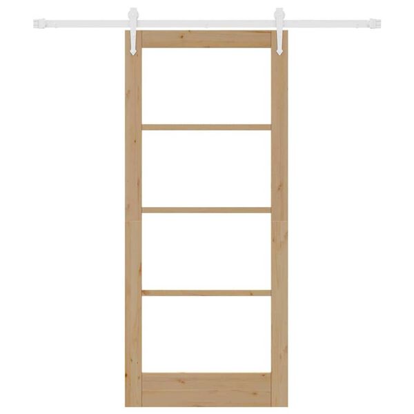 vidaXL Liukuovi Luonnollinen 86 x 198,5 cm T&auml;ysi m&auml;nty ja lasi