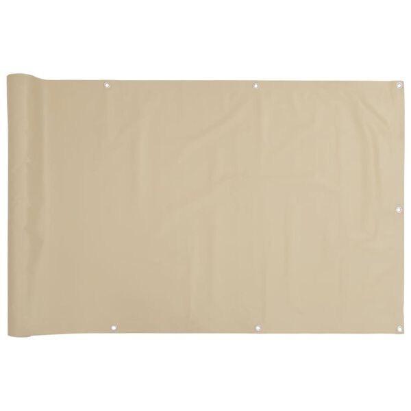 vidaXL Parvekkeen Suoja Oxford Kangas 90x600 cm Beige