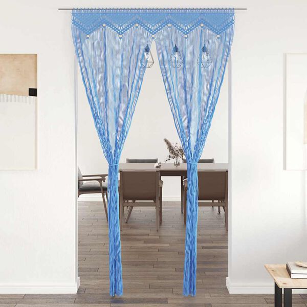 vidaXL Macrame verho sininen 140x240 cm puuvilla