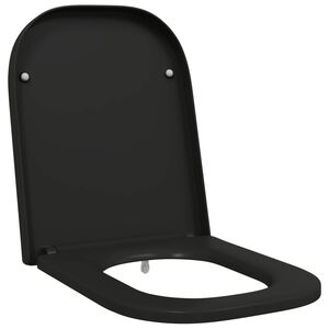 vidaXL WC-istuin Musta 47,5 x 35 x 3,6 cm Duroplast