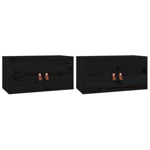 vidaXL Sein&auml;kaapit 2 kpl musta 60x30x30 cm t&auml;ysi m&auml;nty