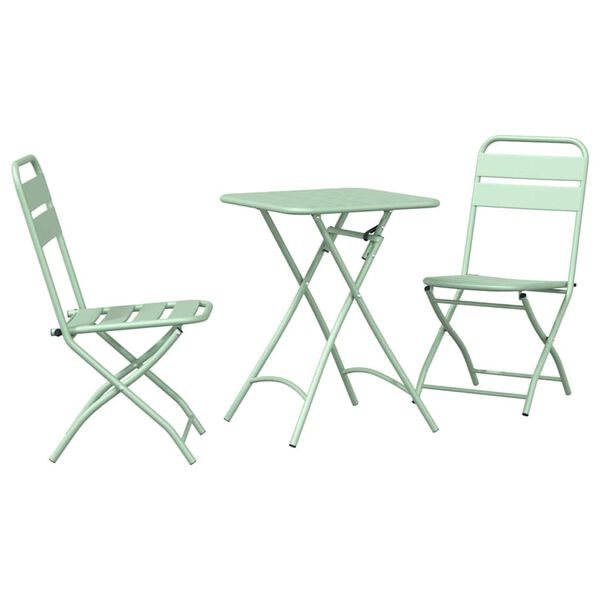 vidaXL Bistrosetti 3 pcs Vihreä Teräs