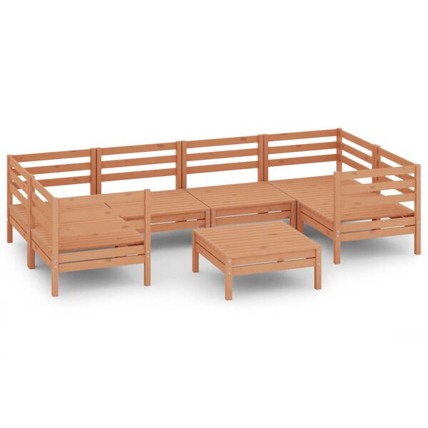 vidaXL 7-osainen Puutarhasohvasarja hunajanruskea m&auml;nty