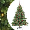 vidaXL Tekojoulukuusi 150 LED-valoilla Vihre&auml; 120 cm PE ja PVC