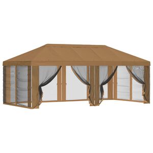 vidaXL Gazebo-peite sivuseinill&auml; Beige 600,5 x 300,5 cm Polyesteri