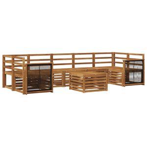 vidaXL Ulkosohvakokoelma 8 pcs Luonnollinen Tihe&auml; akasiapuu