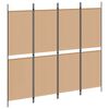 vidaXL 4-paneelinen huoneen jakaja Beige 200 x 180 cm Kangas