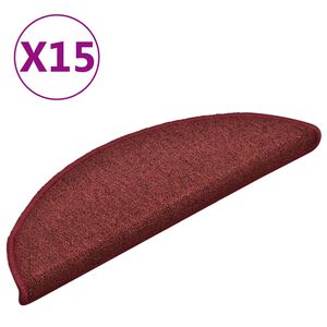 vidaXL Porrasmatot 15 kpl 56x17x3 cm viininpunainen puolipy&ouml;re&auml;
