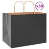 vidaXL Paperikassit 50 kpl kahvoilla musta 32x22x24 cm