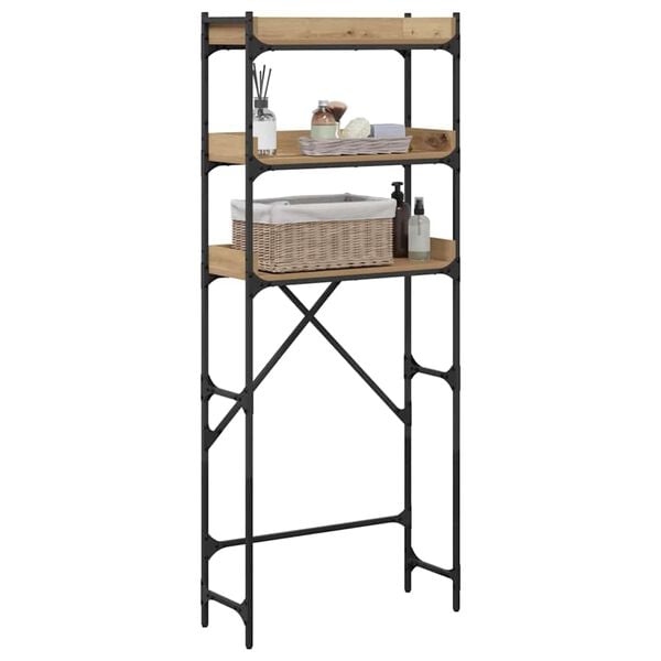 vidaXL Pesukoneen hylly Artisan tammi 67 x 25 x 163 cm Tekninen puu