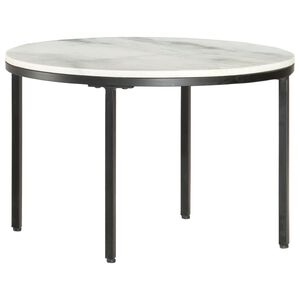 vidaXL Sohvap&ouml;yt&auml; valkoinen ja musta &Oslash;65 cm aito marmori