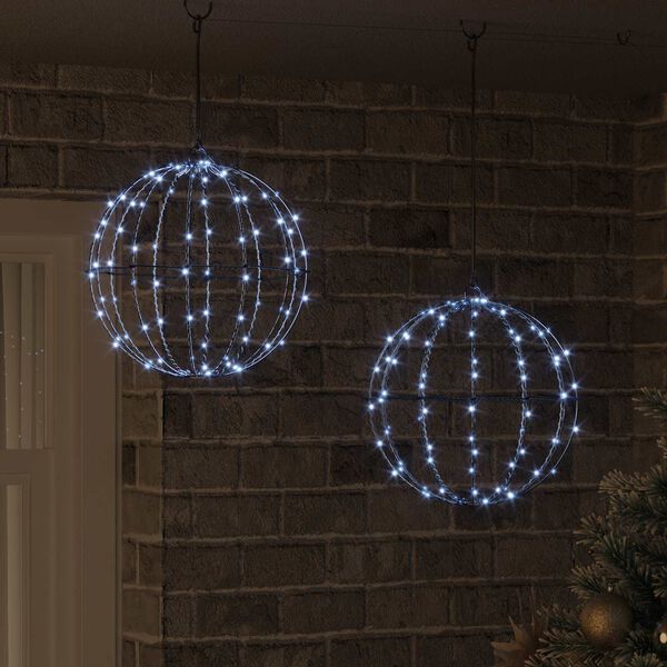 vidaXL Pallo 2 pcs Kylm&auml; valkoinen 31,5 x 31,5 x 32 cm Metalli