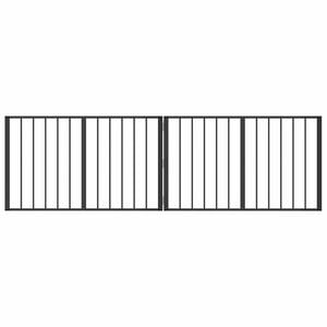 vidaXL Koiraportti 2 kpl Musta 100 x 60 cm Galvanoitu ter&auml;s