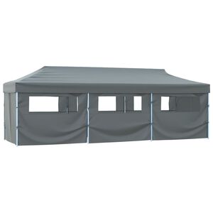 vidaXL Kokoontaitettava juhlateltta 8 sivusein&auml;ll&auml; 870x291x315 cm antrasiitti