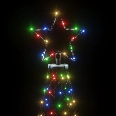 vidaXL Joulukuusi metallitolpalla 500 LED-valolla värikäs 3 m