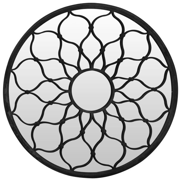 vidaXL Peili musta 60x3 cm rauta pyöreä sisäkäyttöön