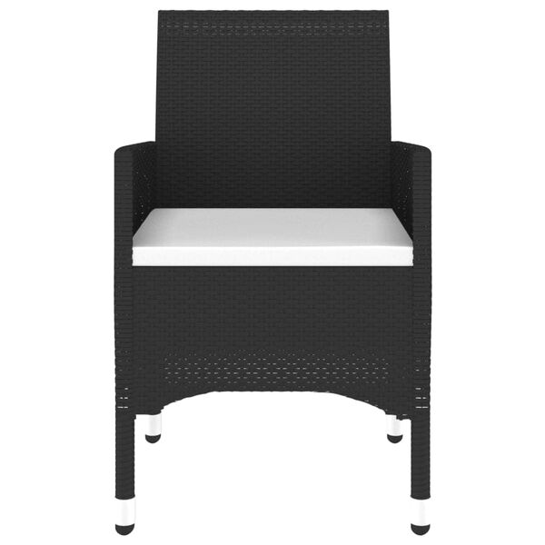 vidaXL 3-osainen Bistrosarja ulos polyrottinki ja täysi puu musta